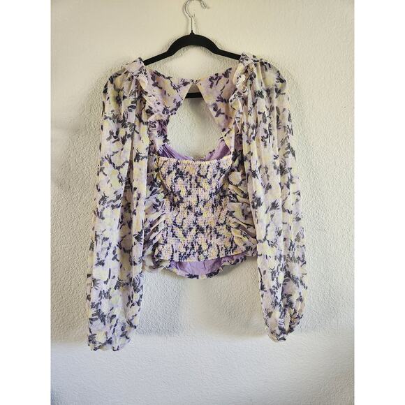 Free People Women's Boho Flowy Floral Blouse- M - Picture 3 of 7
